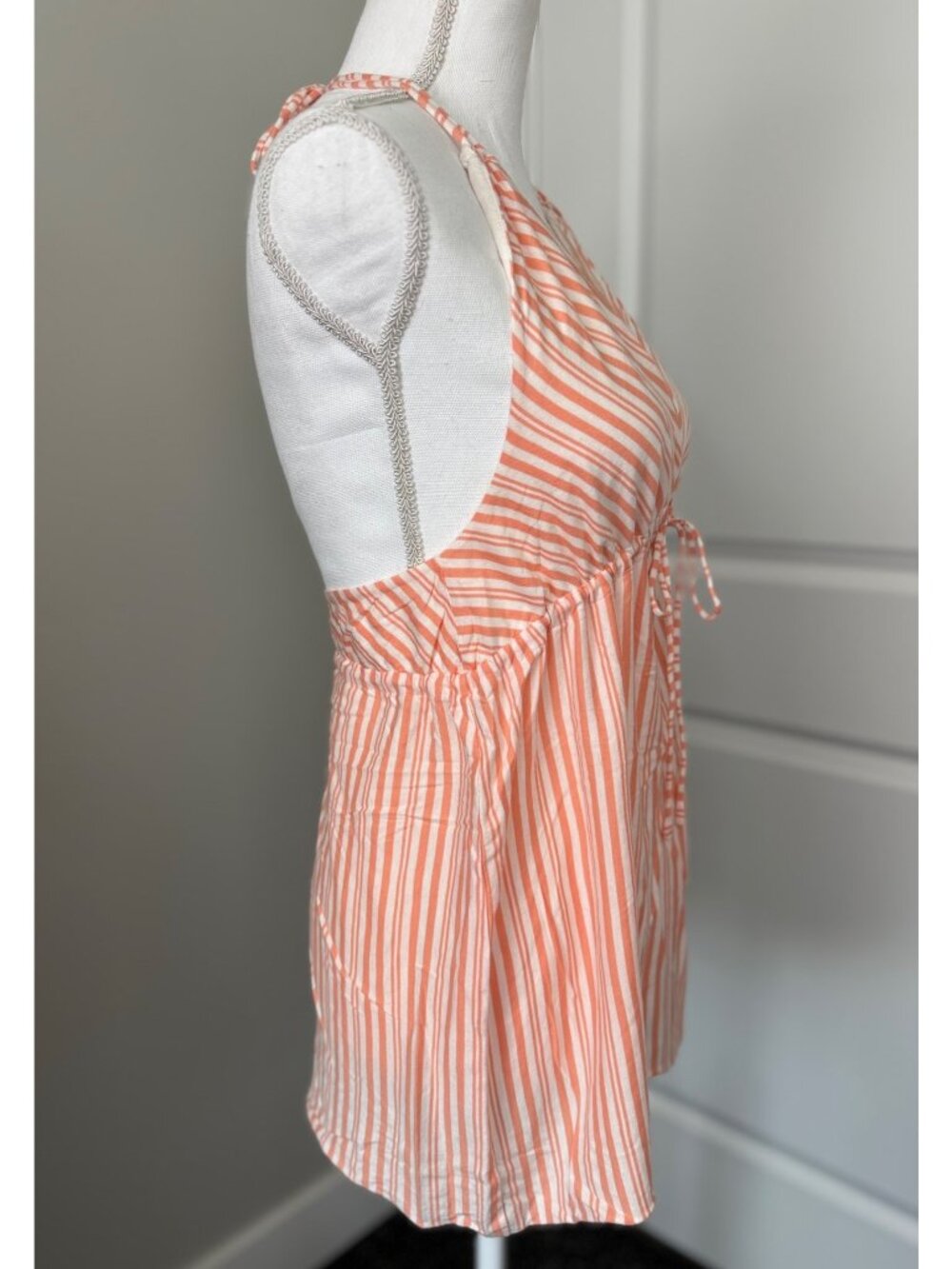 J.Crew Melon Striped Halter Charlotte Top S Tie Front Summer Style Beach Casual - Picture 2 of 15